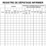 tableau de registre de dépistage infirmier scolaire